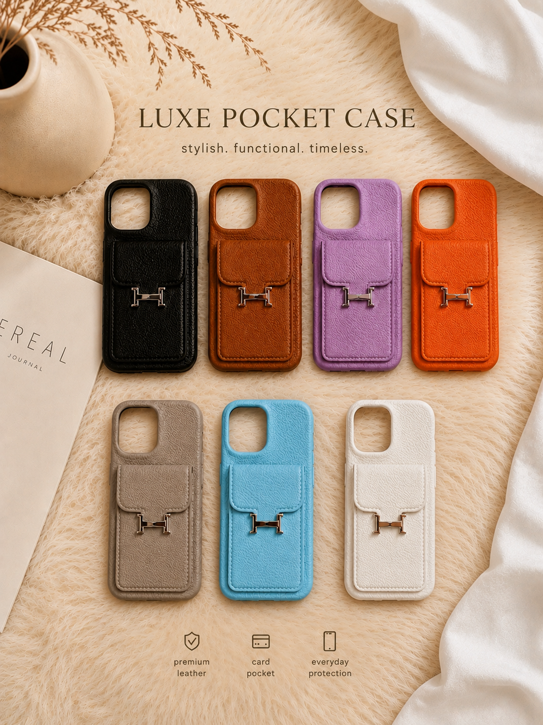 Luxe Pocket Leather Phone Case – iPhone 14 Pro