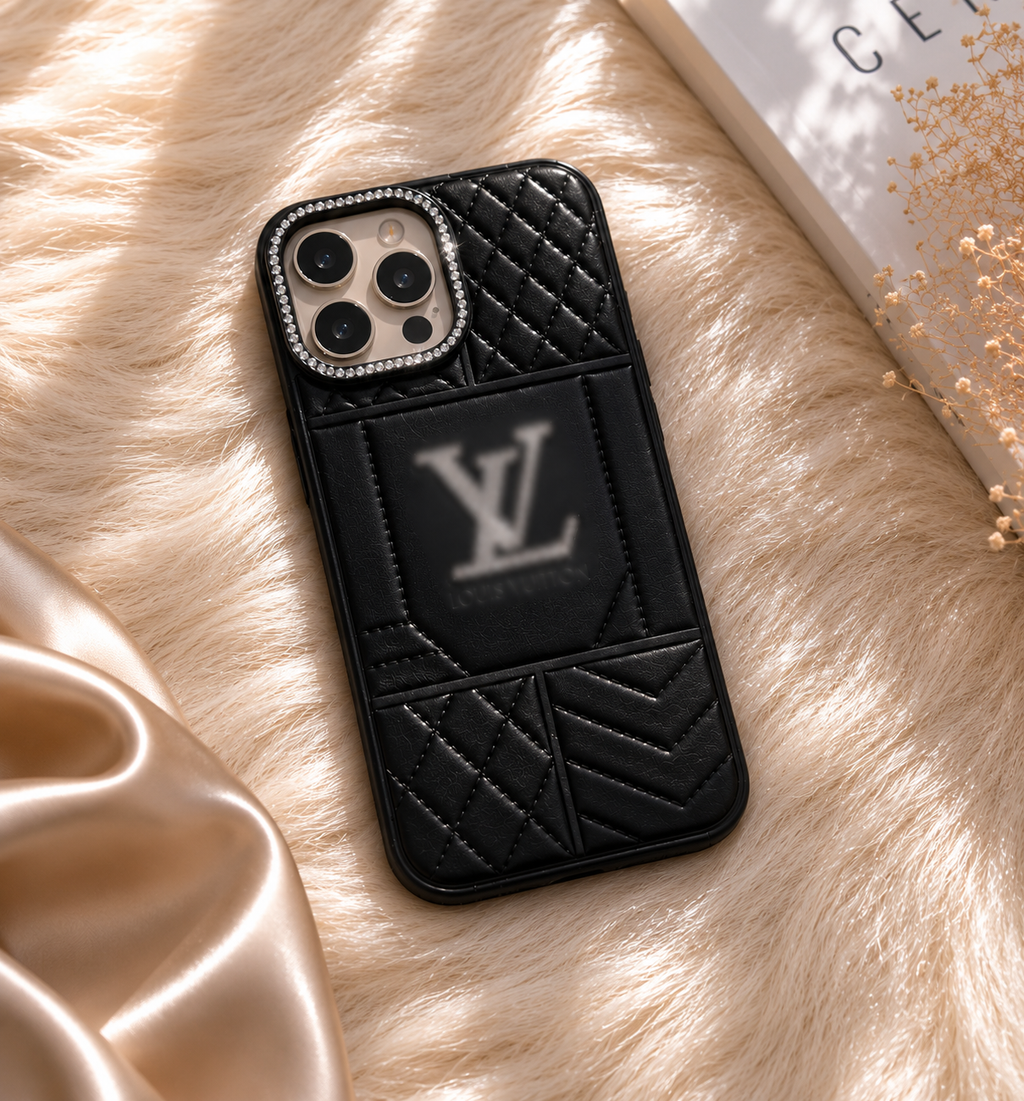 Luxury Quilted Rhinestone Phone Case