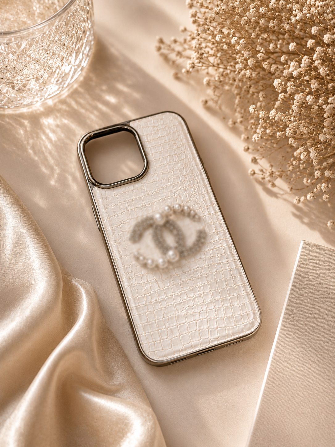Luxe Quilted & Pearl Glam Phone Cases