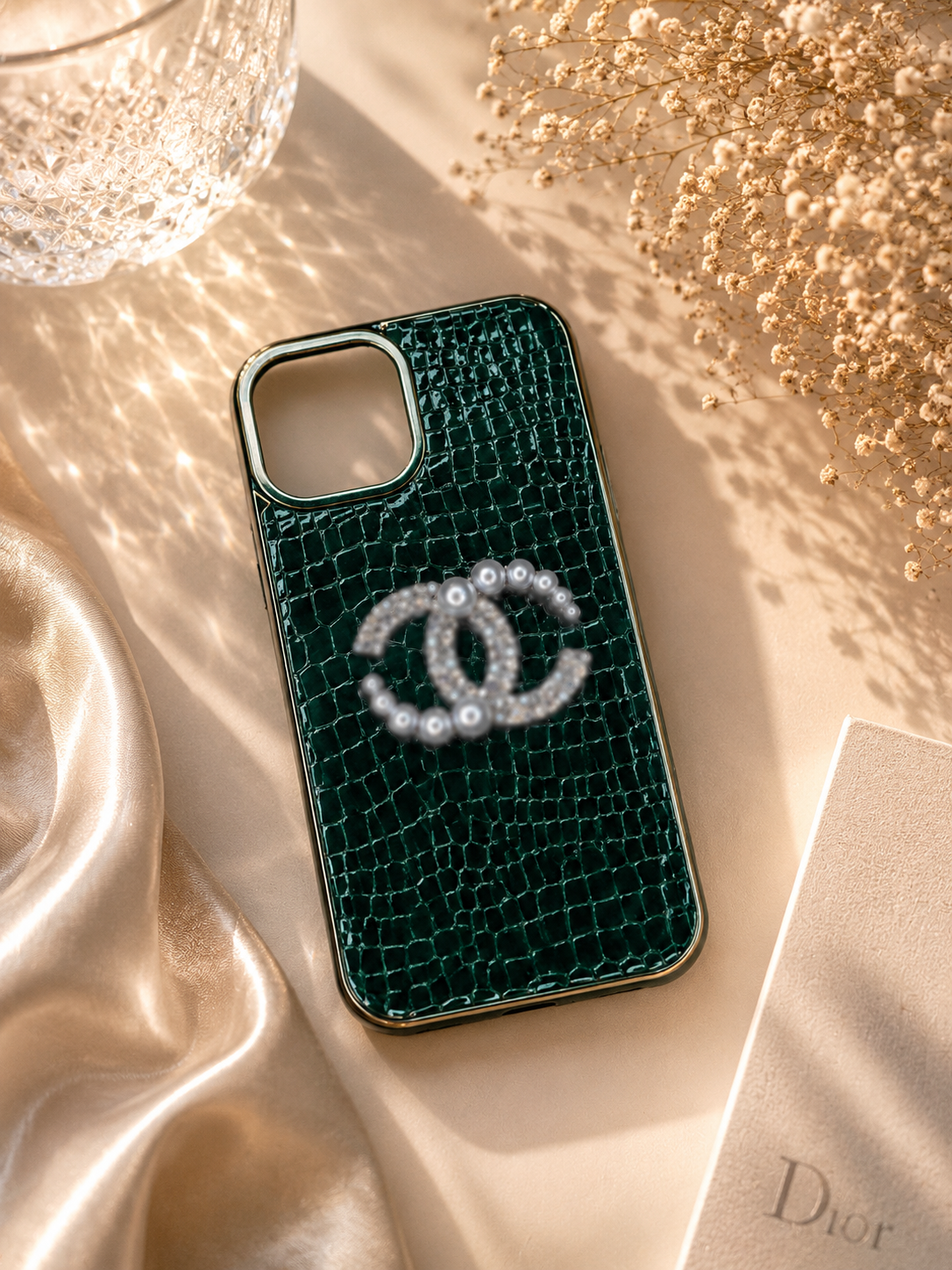 Luxe Quilted & Pearl Glam Phone Cases