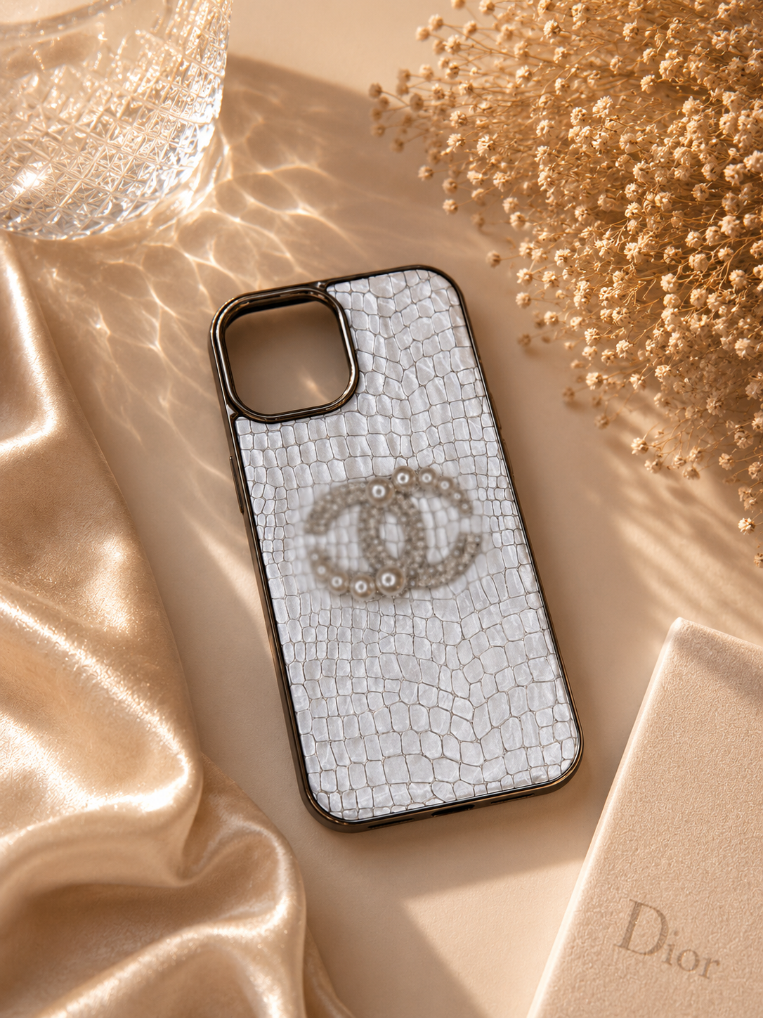 Luxe Quilted & Pearl Glam Phone Cases