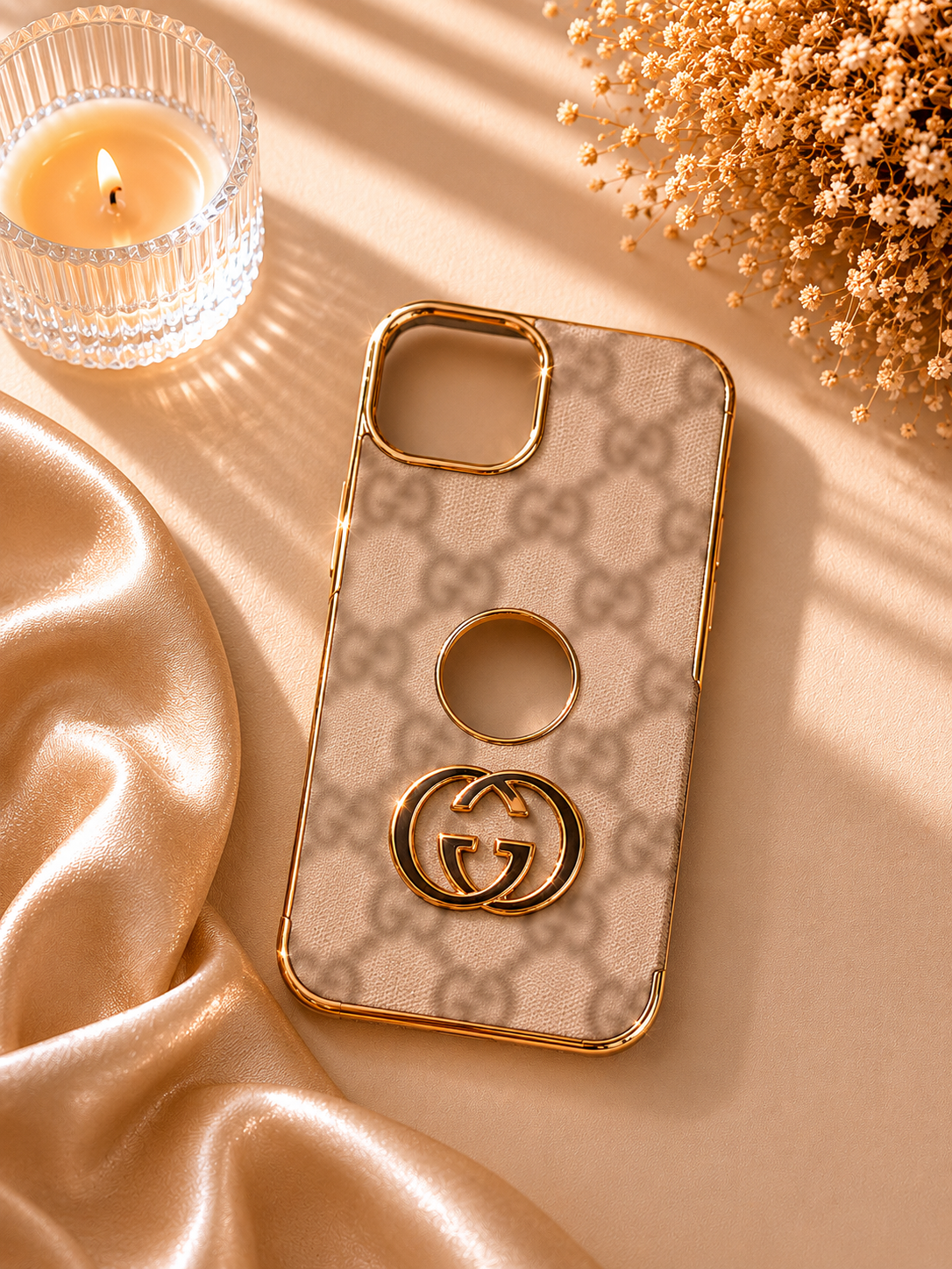 Golden Luxe Monogram Phone Case – Chic Inspired Edition