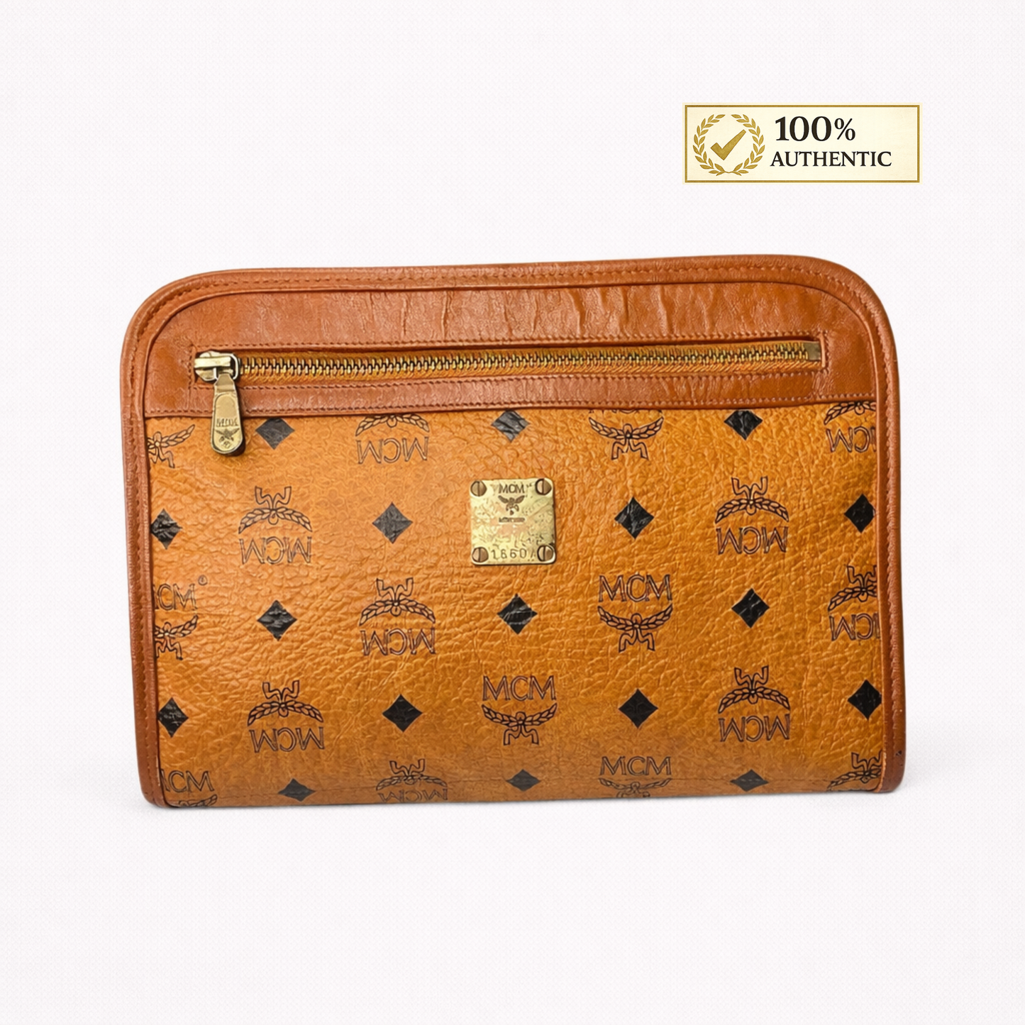 Brown Visetos Clutch Bag