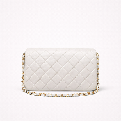 Chanel White Classic Medium Full Flap Bag