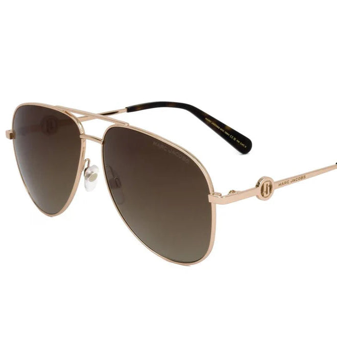 Marc Jacobs GOLD BROWN Aviator Sunglasses - Clairely Amazing