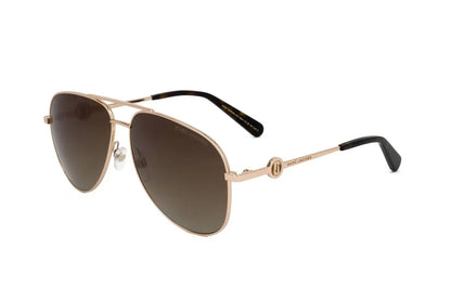 Marc Jacobs GOLD BROWN Aviator Sunglasses - Clairely Amazing