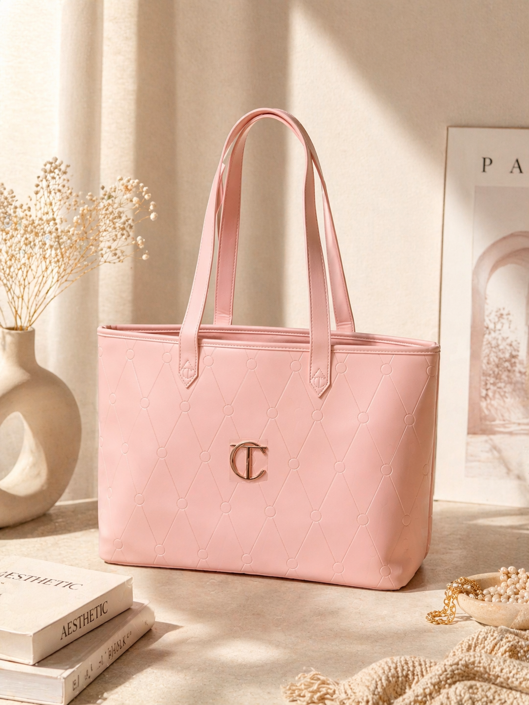 Charlotte Tilbury Pink Quilted Tote (Large Capacity Work & Travel Bag) – VIP GWP Edition