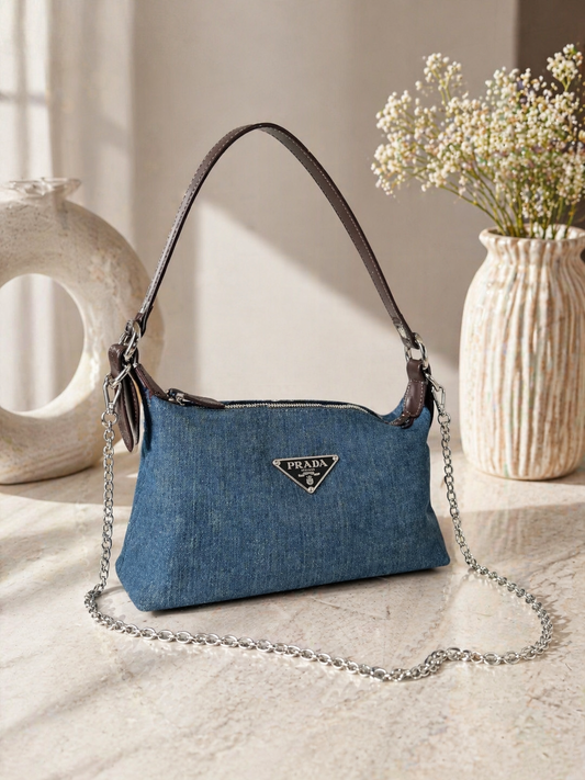 PREORDER DEPOSIT ONLY – Prada Denim Shoulder 2-Way Bag (GWP)