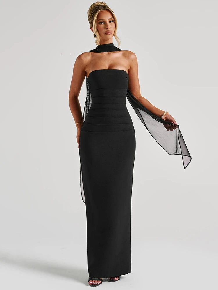 Strapless Backless Maxi Dress
