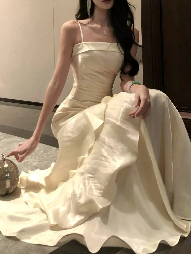 Ruffled Mermaid Sling Dress