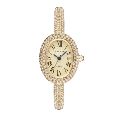 Elegant Rhinestone Oval Women’s Watch