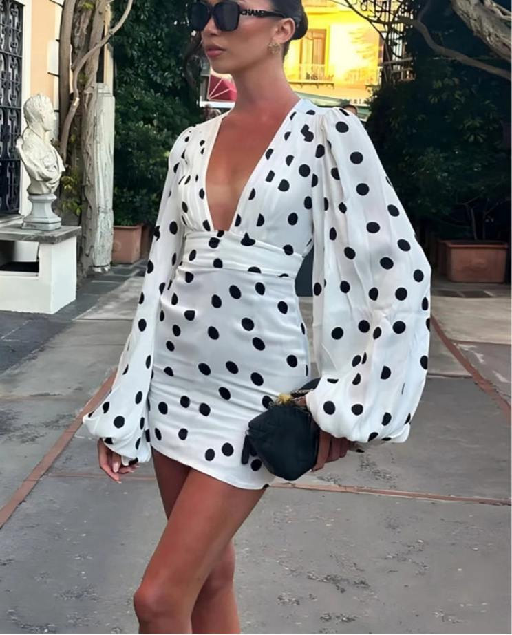 Polka Dot Mini Party Dress