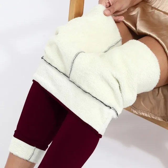 Velvet high-waist leggings