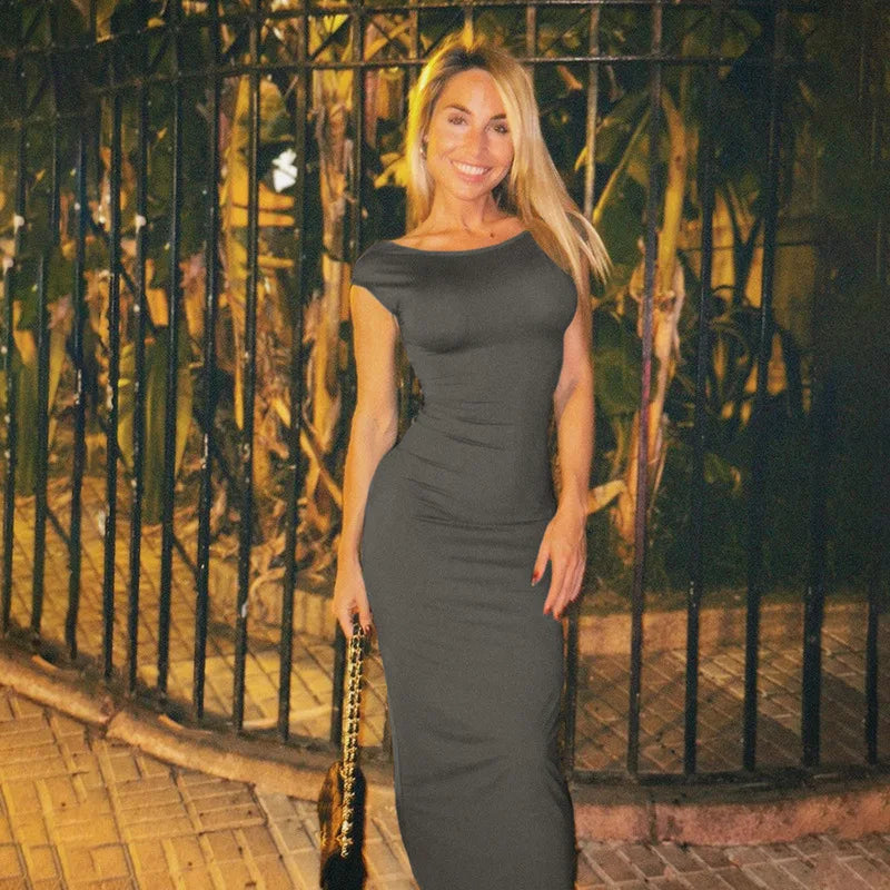 Black Backless Maxi Dress