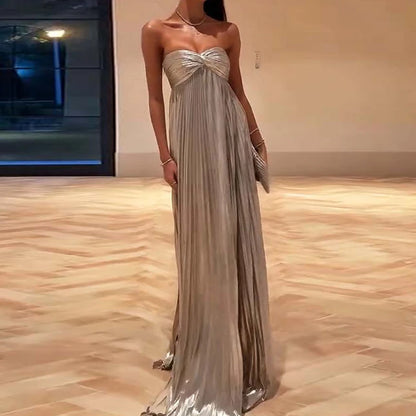 Strapless Backless Maxi Party Dress