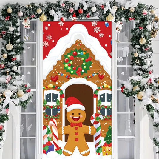 Gingerbread Christmas Door Cover