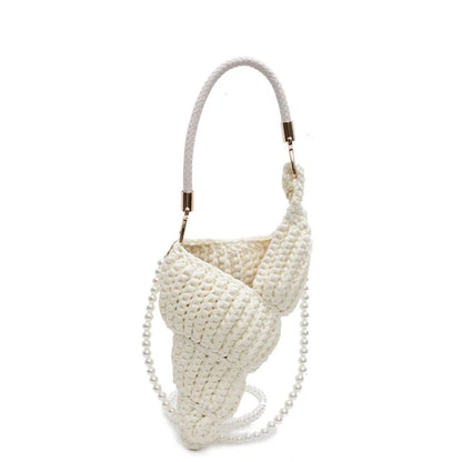 Hand-Woven Conch Pearl Chain Bag