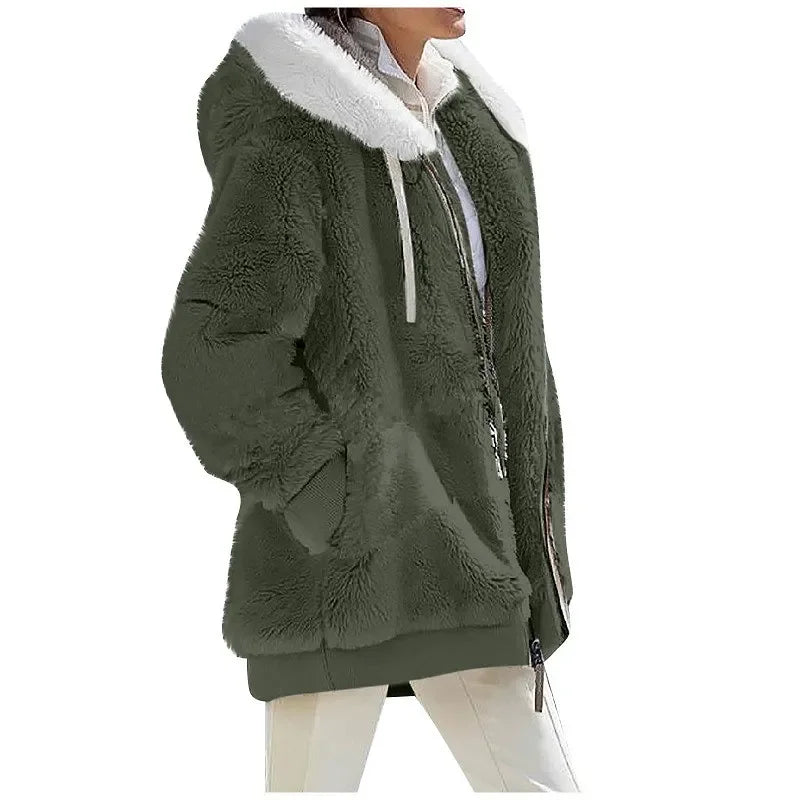 Hooded Fleece Zipper Jacket