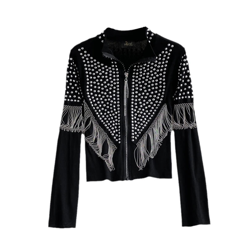 Chic Tassel Embroidered Cardigan