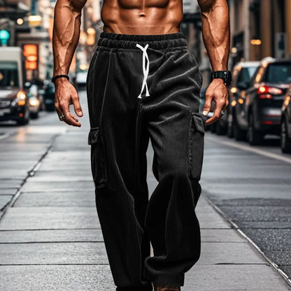 Corduroy straight casual pants