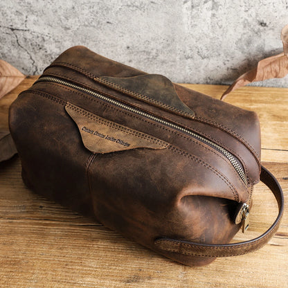 Men’s Leather Travel Toiletry Bag