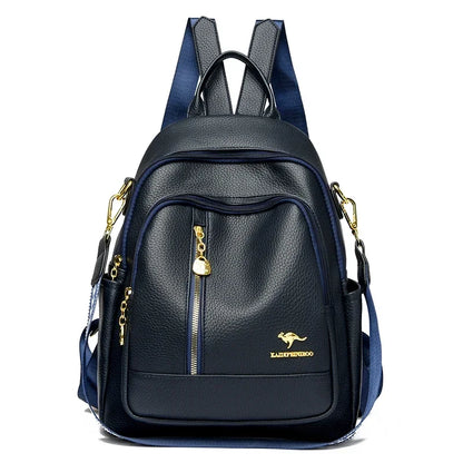 Soft Leather Women Travel Backpack