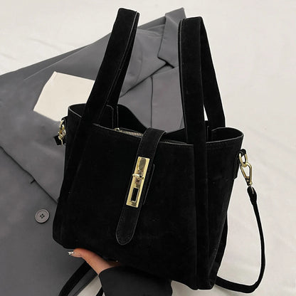 Frosted Suede Bucket Bag