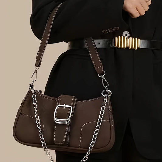 Retro Frosted Baguette Bag