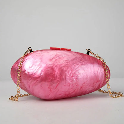 Pearl Acrylic Evening Clutch Bag
