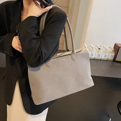 Faux Suede Business Shoulder Bag