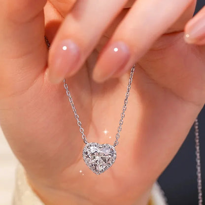 Crown Moissanite Silver Necklace