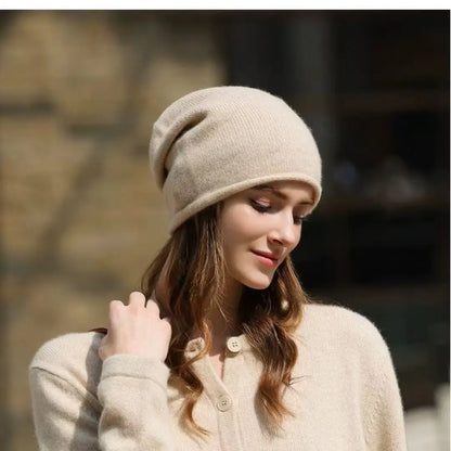Women’s Knitted Mink Cashmere Hat