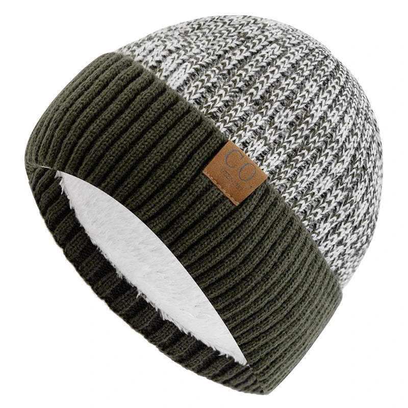 Two-Tone Fur Lined Winter Beanie