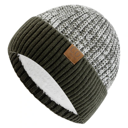 Two-Tone Fur Lined Winter Beanie