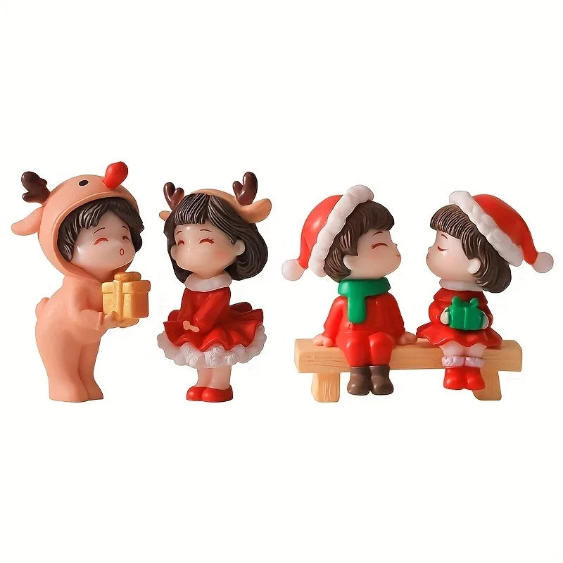 Mini Christmas Couple Statue