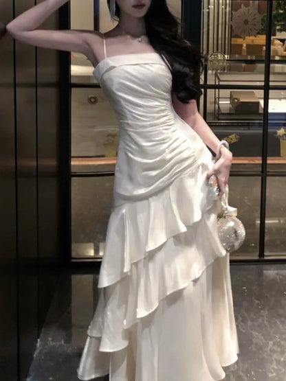 Ruffled Mermaid Sling Dress