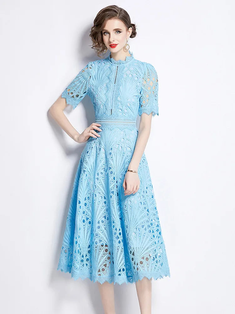 Elegant Lace Hollow Summer Dress