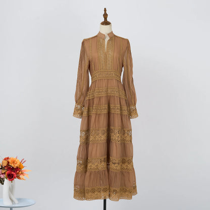 Lace Embroidery Maxi Dress