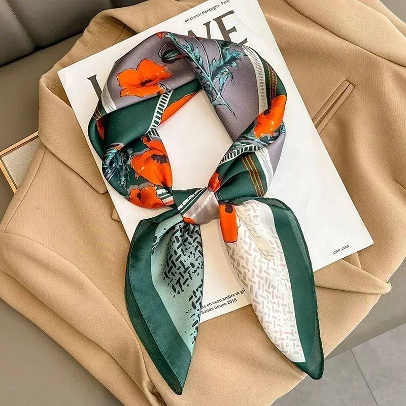 Luxury Print Silk Square Scarf