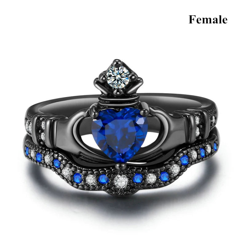 Romantic couple ring set