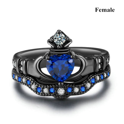 Romantic couple ring set