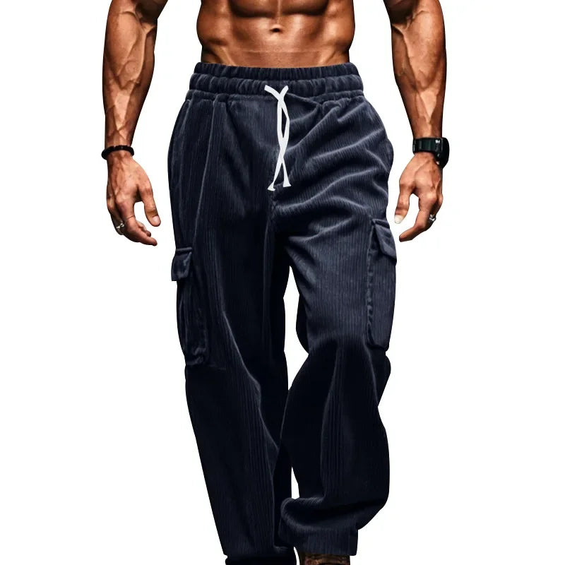 Corduroy straight casual pants