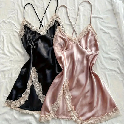 2Pcs Women's Satin Sleepwear Set