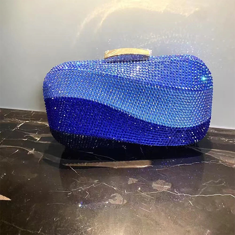 Rainbow Crystal Evening Clutch Bag
