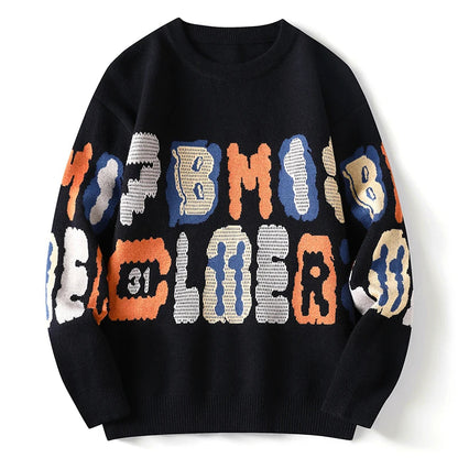 Graffiti Letter Knit Sweater