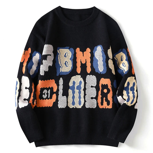 Graffiti Letter Knit Sweater