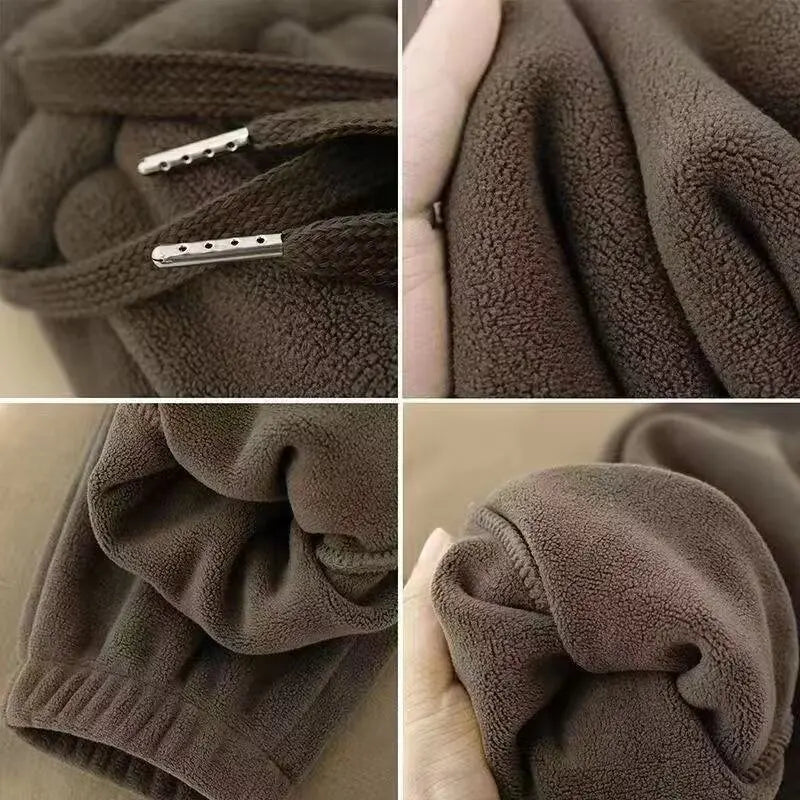 Fleece rib jogger pants