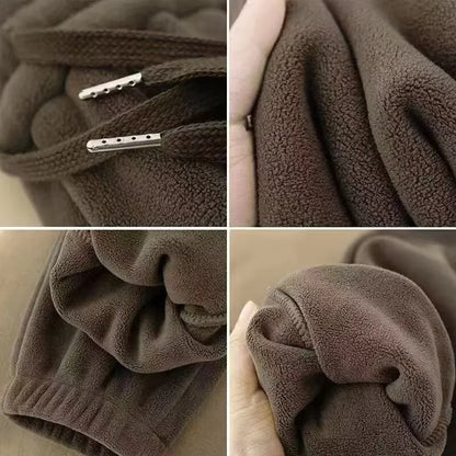 Fleece rib jogger pants