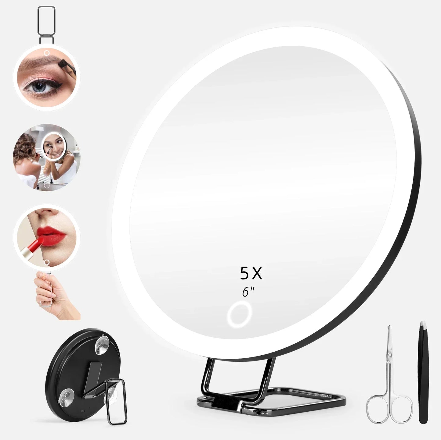 6-Inch Magnifying Mirror with Light