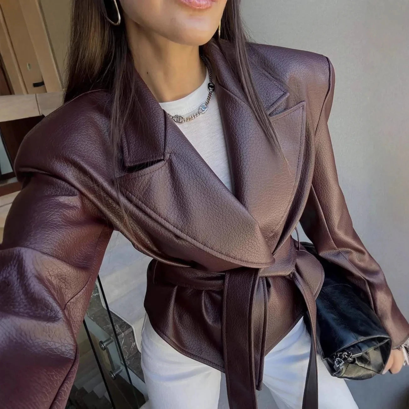 Belted Biker Jacket
